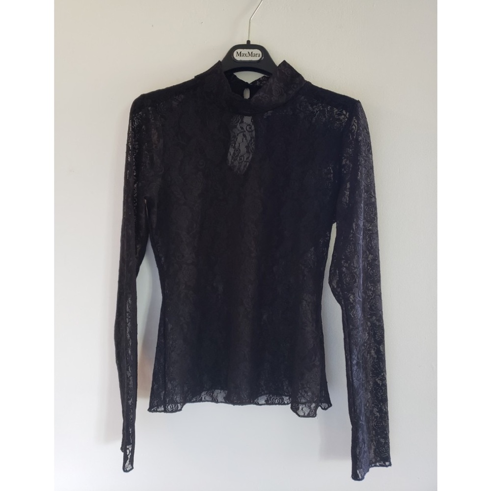 Pre owned URBAN OUTFITTERS black lace high neck top in excellent condition - Picture 7 of 10
